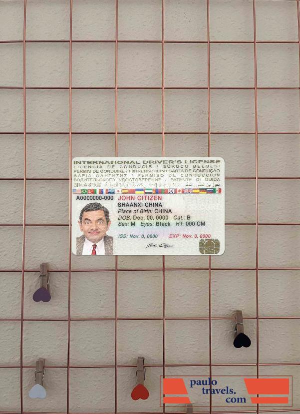 International driver's license photolook FRONT PSD template